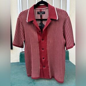 NWT rag & bone Burgundy Striped Button Down Shirt